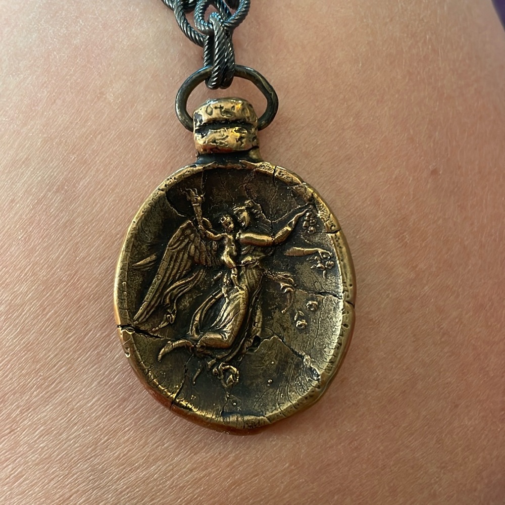 Pyrrha intaglio goddess bronze necklace rare